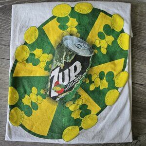 Vintage Y2K 7 Up Soda Graphic Novelty T Shirt Promo Advertising Size XXL Cotton